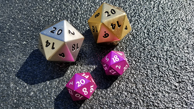 20-sided metal dice use when playing Force RPG
